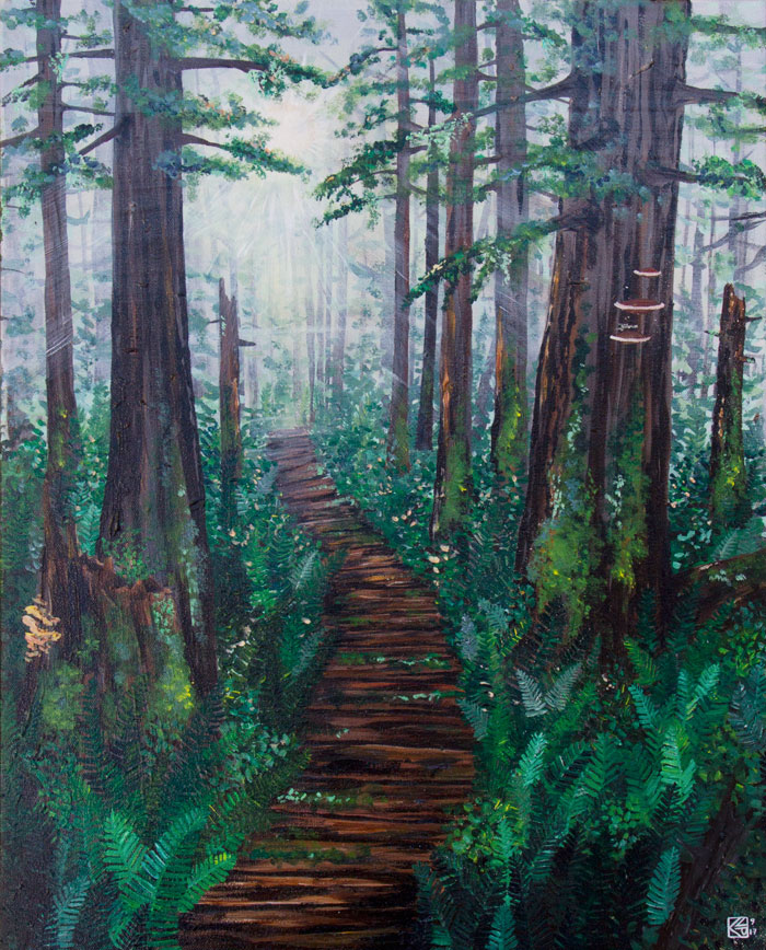 Forest of fog, 2017 / 16"x20"